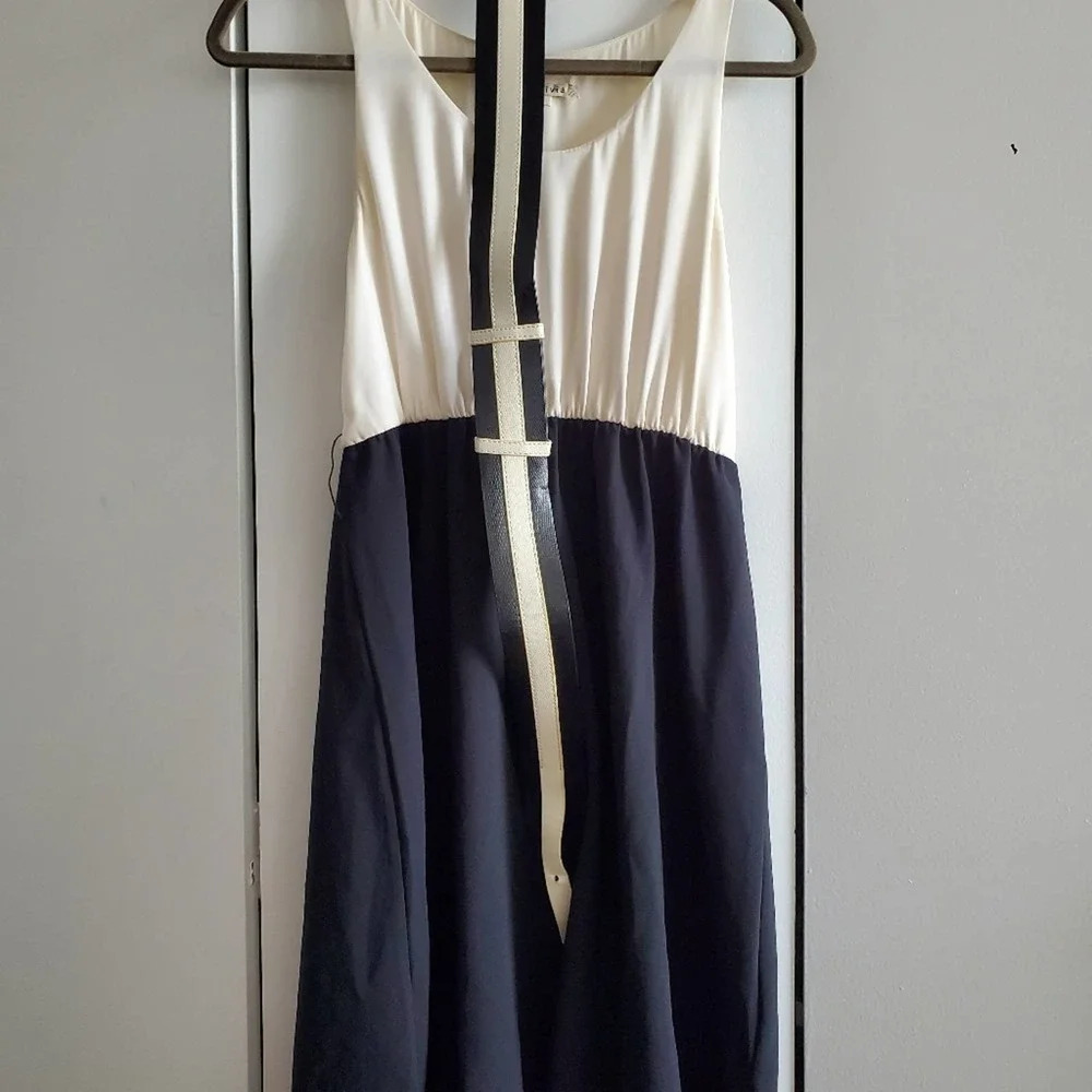 Alice and Olivia size 4 black and white 100% silk work dress "To Work" line - Picture 9 of 10